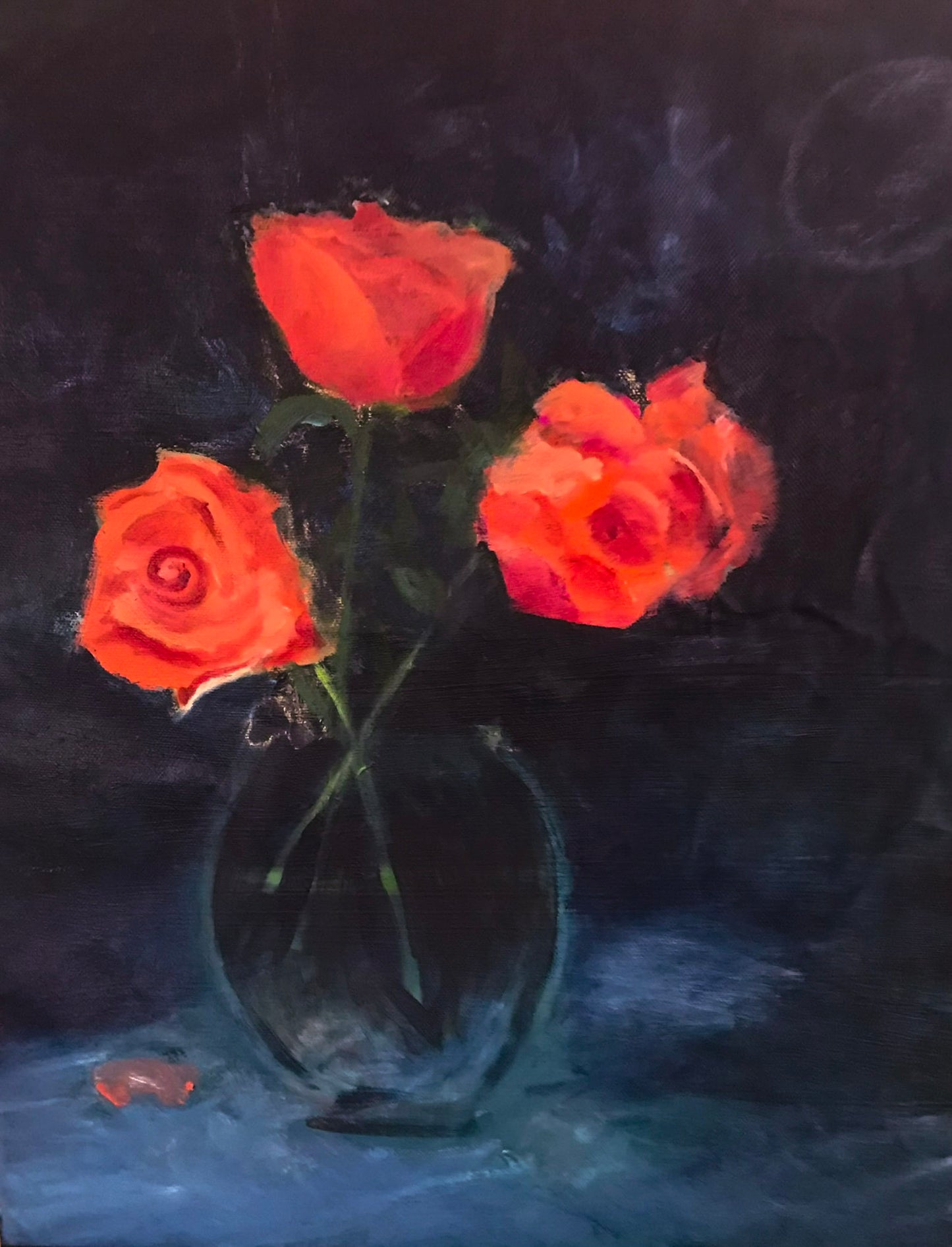 Orange Roses still life 2- Art Print