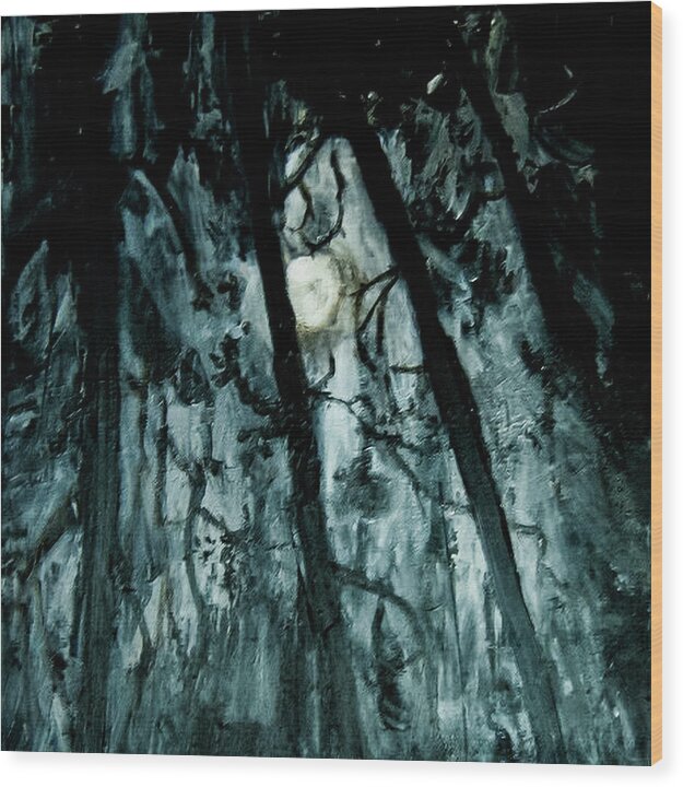 Moonlit Forest - Wood Print