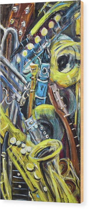 Muscial Instruments - interwoven - Wood Print