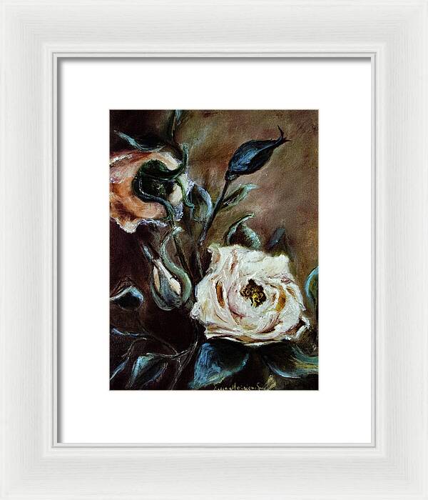 Pink Roses and Regrets -original in private collection - Framed Print