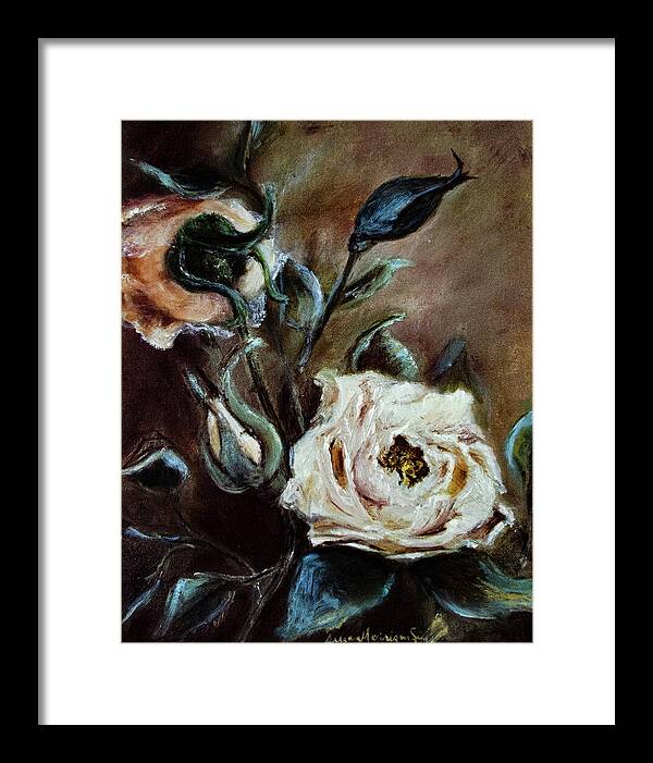 Pink Roses and Regrets -original in private collection - Framed Print