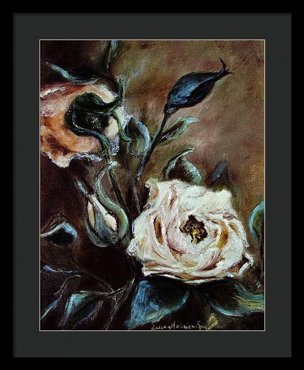 Pink Roses and Regrets -original in private collection - Framed Print
