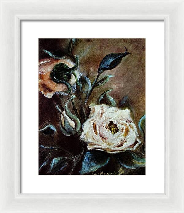 Pink Roses and Regrets -original in private collection - Framed Print