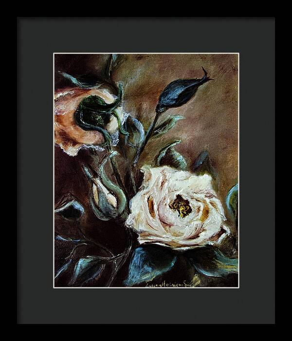 Pink Roses and Regrets -original in private collection - Framed Print