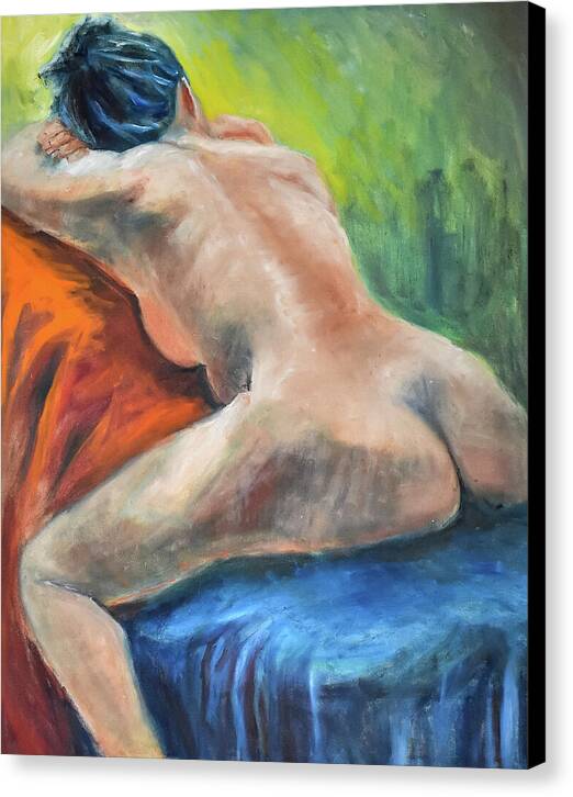 Sleeping Nude Model - Canvas Print