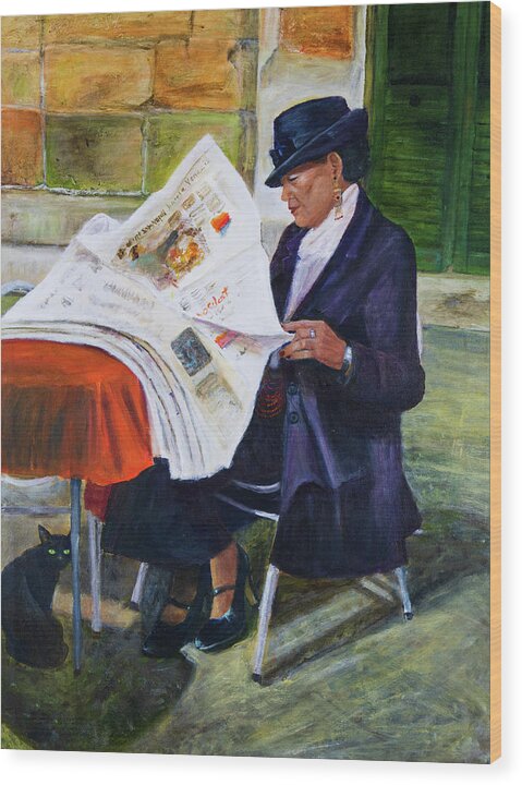 The Contessa and the Cat - Wood Print
