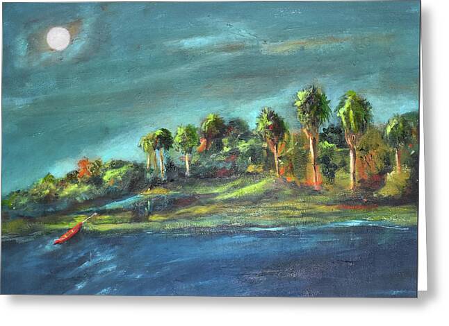 The Red Canoe, DI - Greeting Card