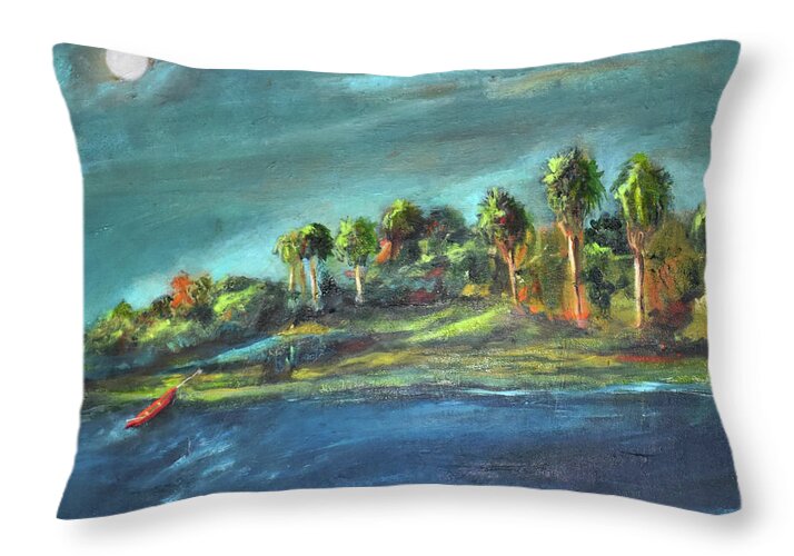 The Red Canoe, DI - Throw Pillow