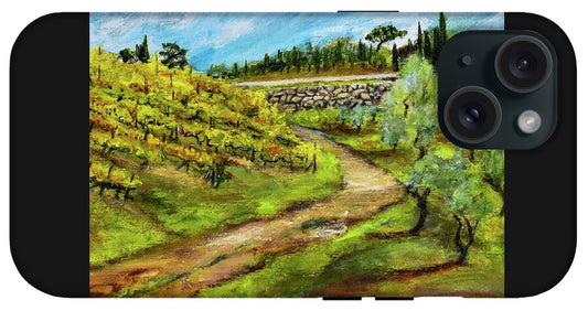 Vineyard Road - Tuscany, Italy 'en plein air - Phone Case