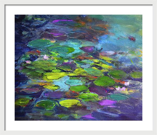 Water Lilies, Shades of Purple - Framed Print