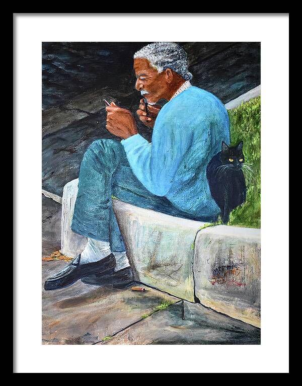 Whiskers-Morning Shave, Rome, Italy - Framed Print