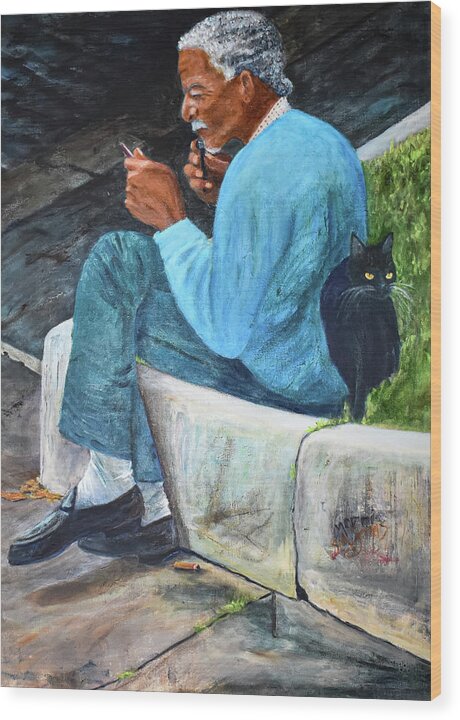 Whiskers-Morning Shave, Rome, Italy - Wood Print