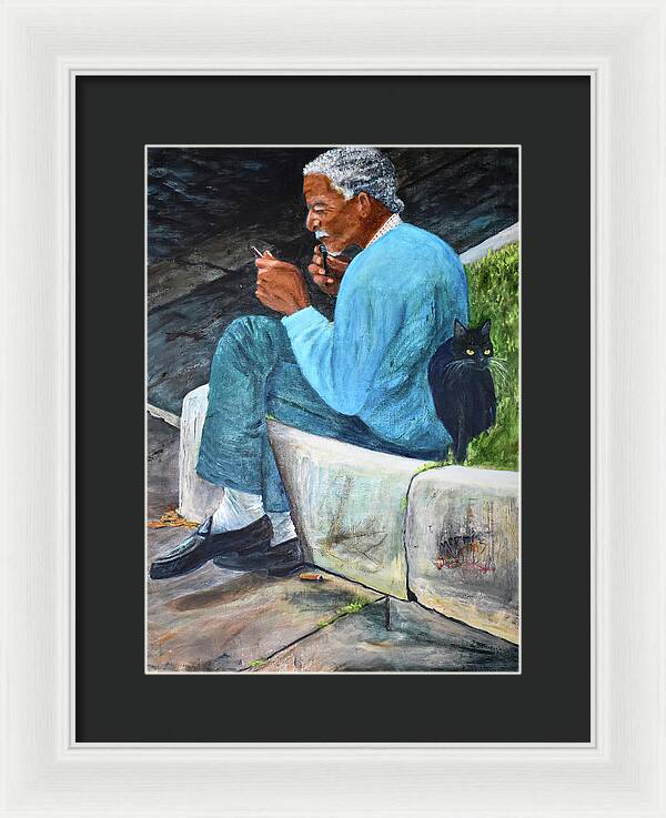 Whiskers-Morning Shave, Rome, Italy - Framed Print