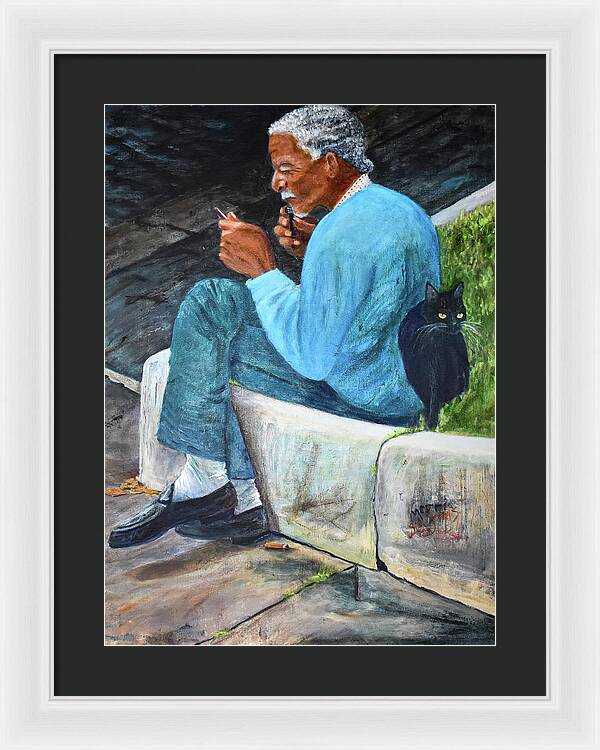 Whiskers-Morning Shave, Rome, Italy - Framed Print
