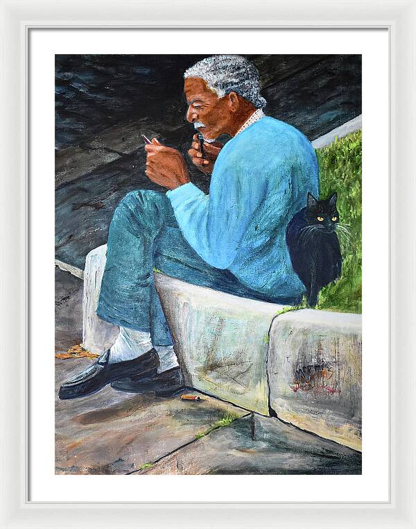 Whiskers-Morning Shave, Rome, Italy - Framed Print