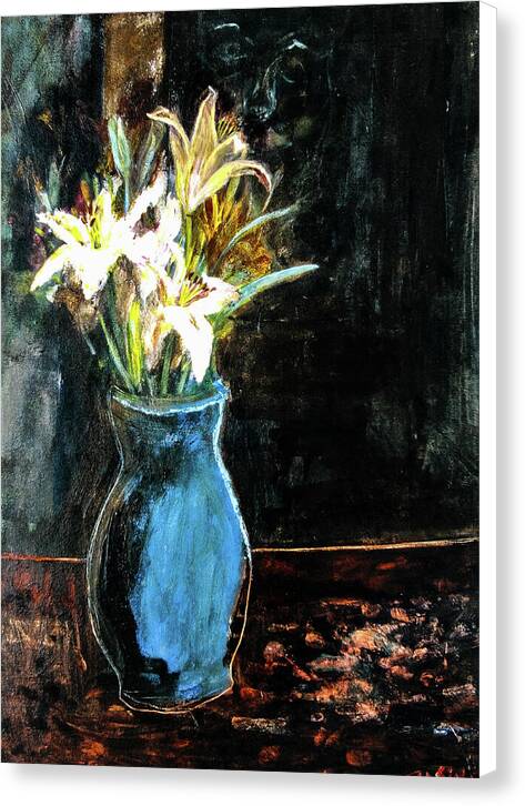 White Lilies and the Watchers -original in private collection - Canvas Print