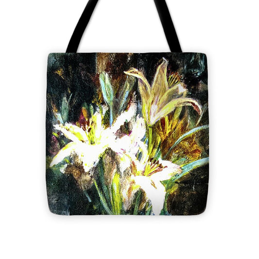 White Lilies and the Watchers -original in private collection - Tote Bag