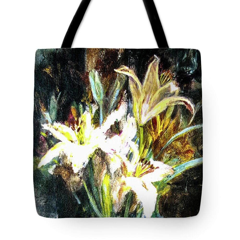 White Lilies and the Watchers -original in private collection - Tote Bag