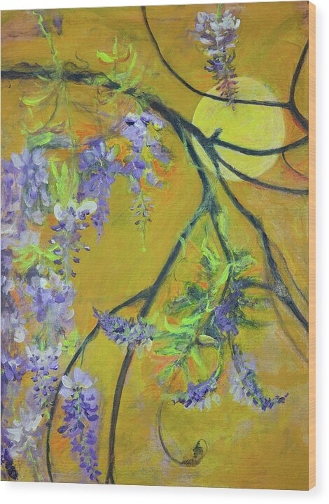 Wisteria Moon-wildflower series - Wood Print