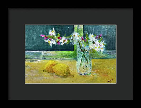 Blossoms and Lemons from my Lemon Tree - Framed Print