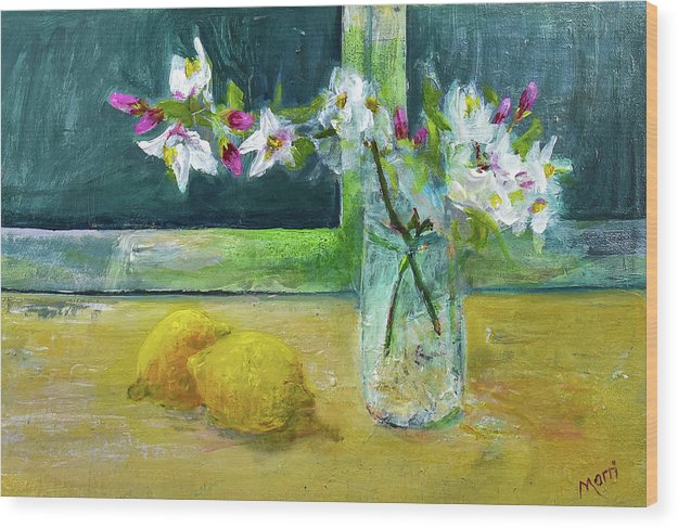 Blossoms and Lemons from my Lemon Tree - Wood Print