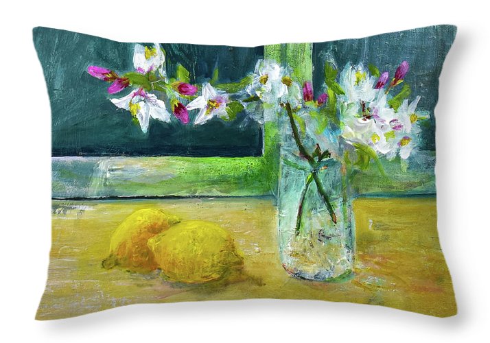 Blossoms and Lemons from my Lemon Tree - Throw Pillow