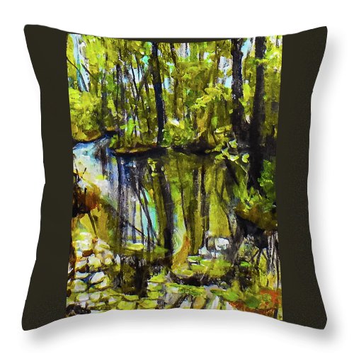 Creek, after rain - Throw Pillow