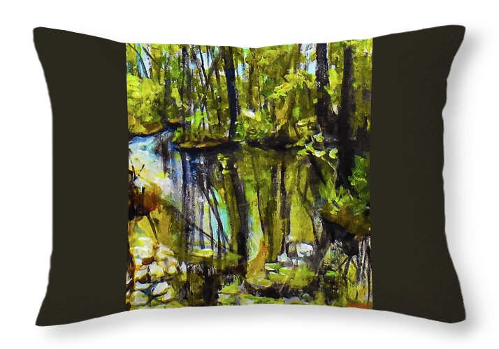 Creek, after rain - Throw Pillow