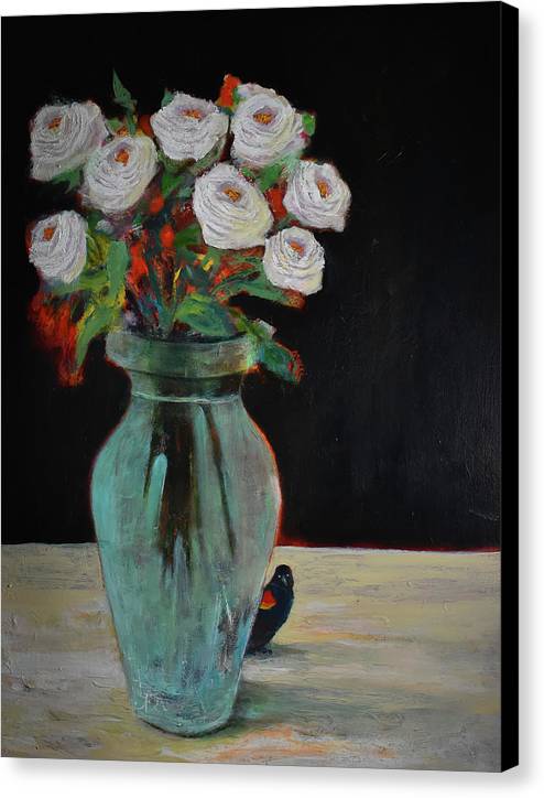 Curiosity, Red-winged Blackbird - open window series - Canvas Print