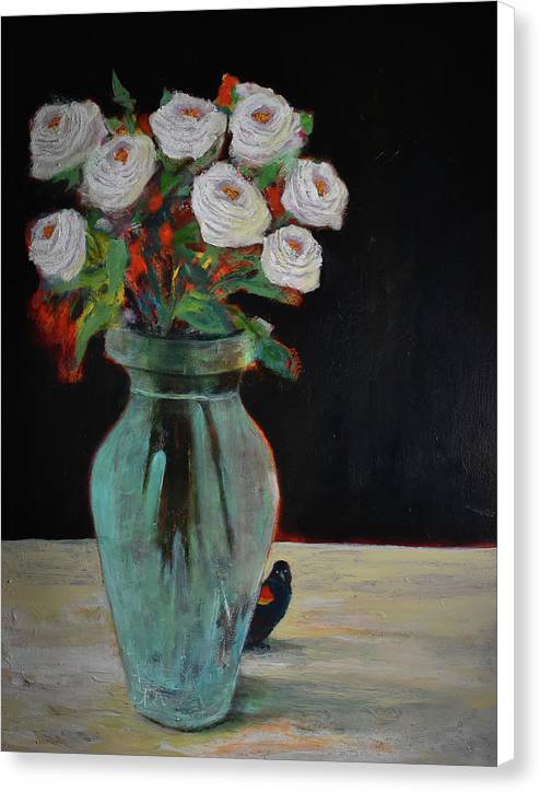 Curiosity, Red-winged Blackbird - open window series - Canvas Print