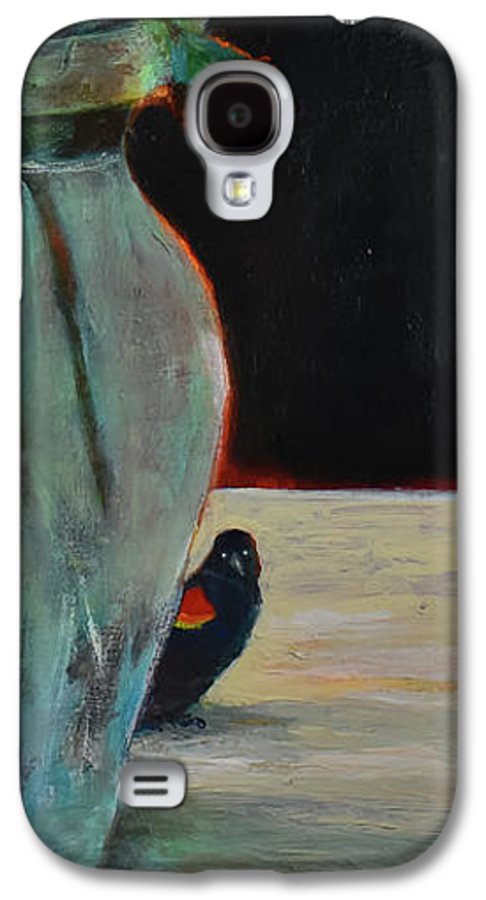 Curiosity, Red-winged Blackbird - open window series - Phone Case