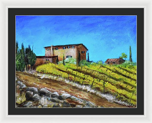 Fall Vineyard, France 'en plein air - Framed Print