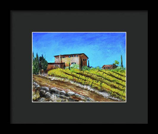 Fall Vineyard, France 'en plein air - Framed Print