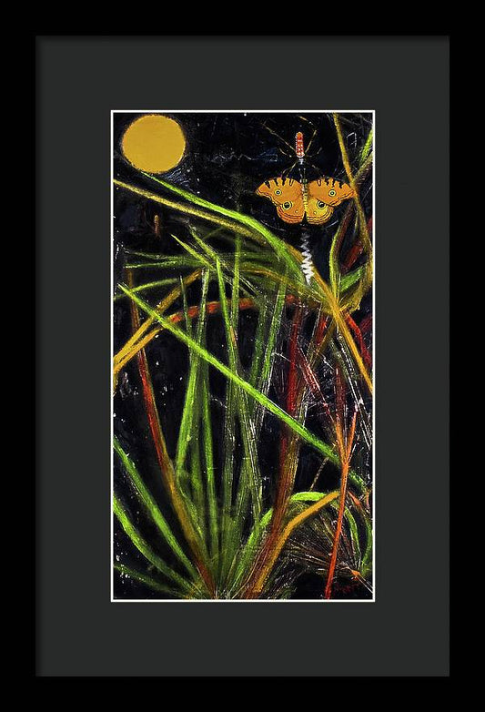 Harvest Moon - Spider signed, Drayton Island series - Framed Print