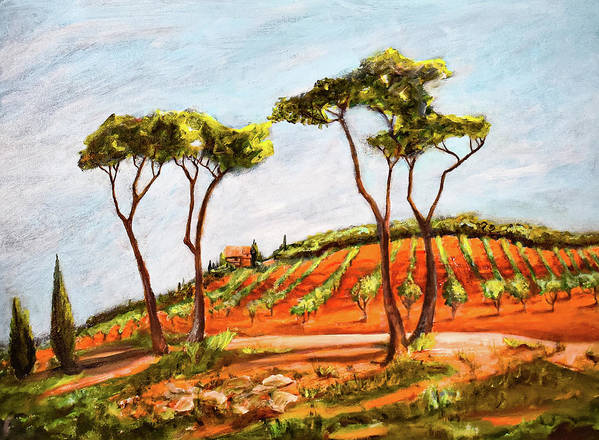 Last Look at the Villa- Tuscany, Italy - Art Print