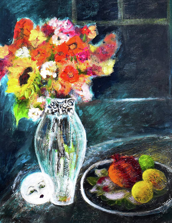 Moon in Hiding-open window series - Art Print