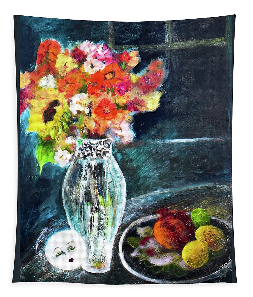 Moon in Hiding-open window series - Tapestry