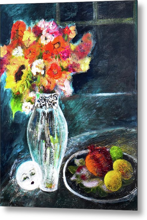 Moon in Hiding-open window series - Metal Print