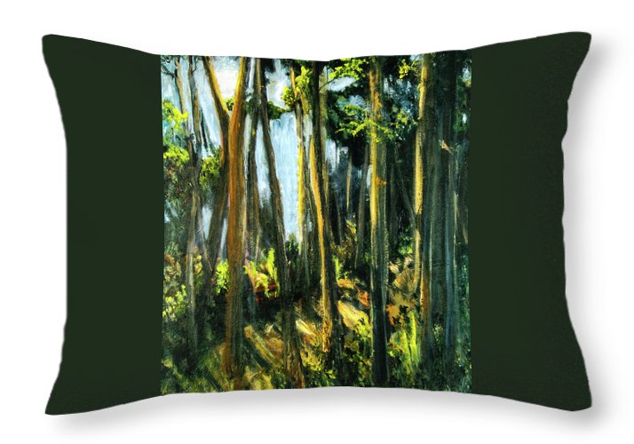 Moonlit Path along the River - Throw Pillow