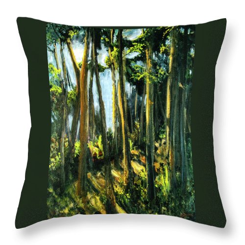 Moonlit Path along the River - Throw Pillow