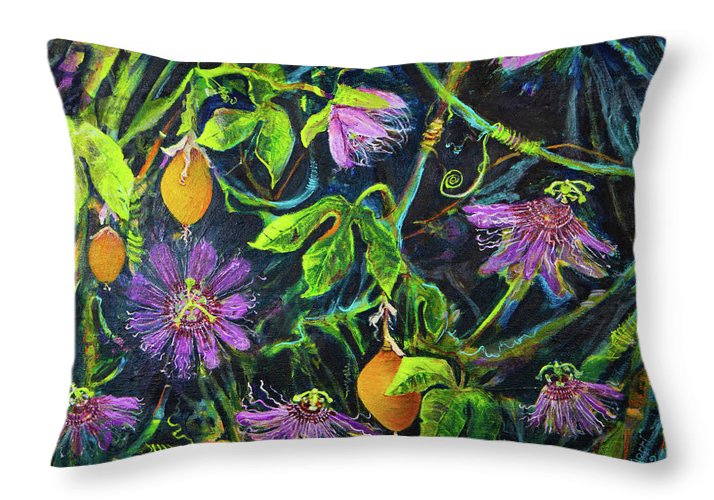Passion Flower Vine - Wildflower series - Throw Pillow