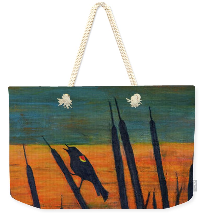River Song, Red-winged Blackbird - Weekender Tote Bag