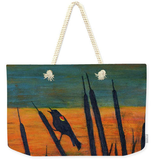 River Song, Red-winged Blackbird - Weekender Tote Bag