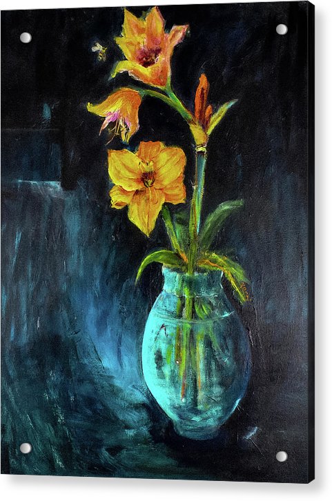 The Runaway Bee, he may have to spend the night - Open Window series - Acrylic Print