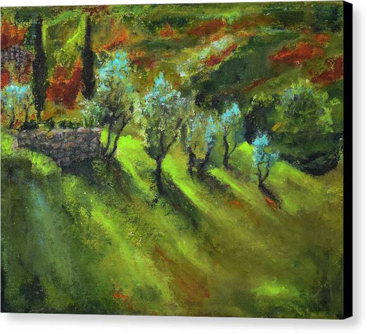 Tuscan Hillside 'en plein air - Canvas Print