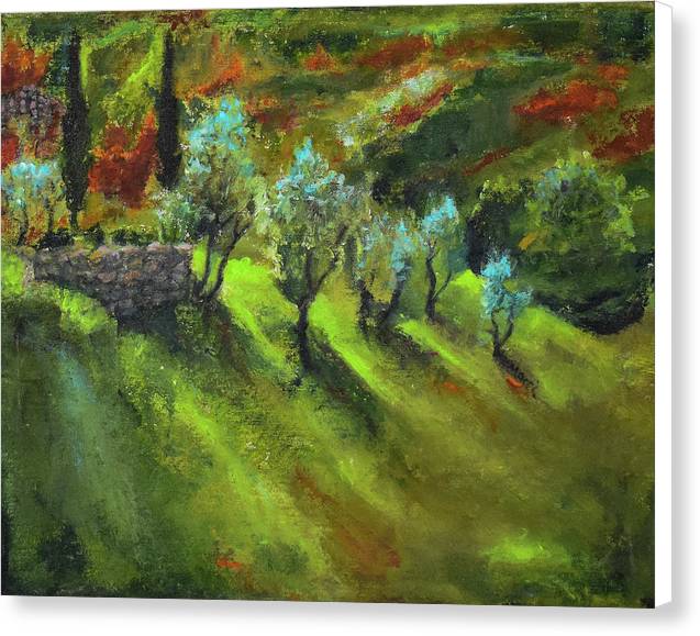Tuscan Hillside 'en plein air - Canvas Print