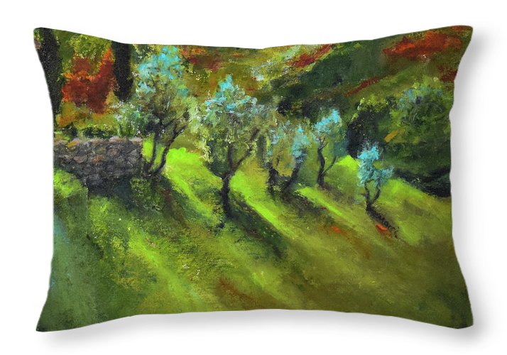 Tuscan Hillside 'en plein air - Throw Pillow