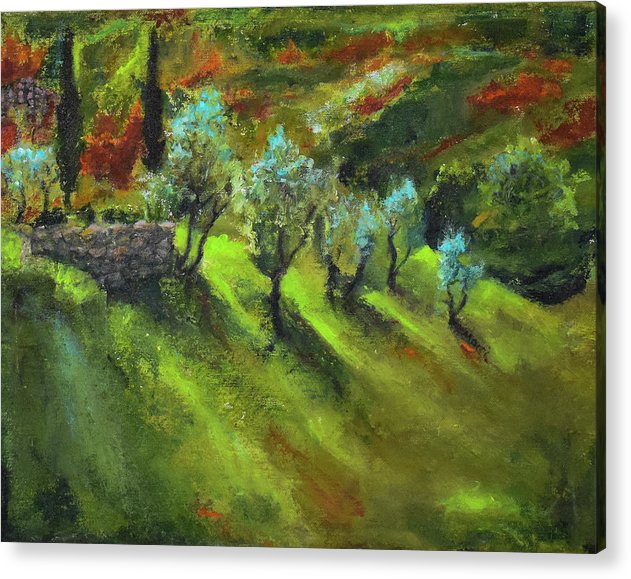 Tuscan Hillside 'en plein air - Acrylic Print