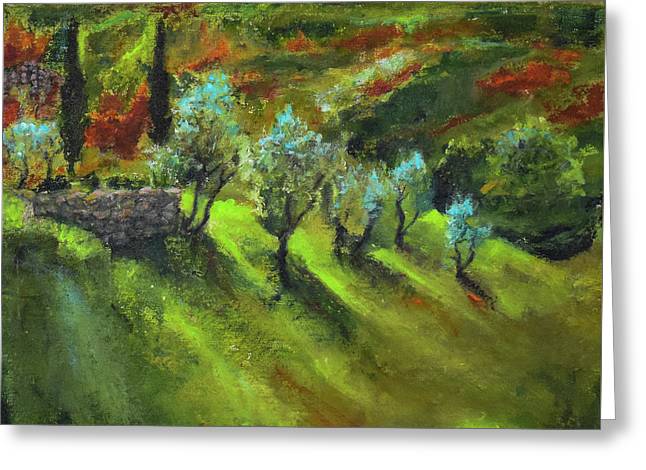 Tuscan Hillside 'en plein air - Greeting Card