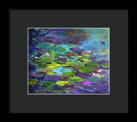 Water Lilies, Shades of Purple - Framed Print